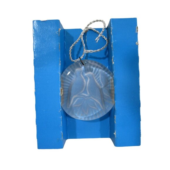 Two Turtle Dove Fostoria Glass Christmas Ornament 1970's In Orignal Box GUC - Picture 6 of 12